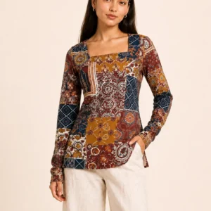 Vedika square neck kurti for women