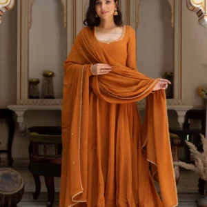 Embroidered Neck Work Anarkali Suit for Women